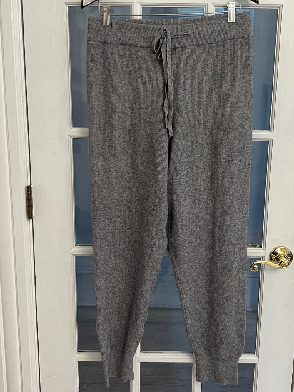 RD Style Women’s Heather Gray Sweater Knit Drawstring Jogger Lounge Pants Size L
